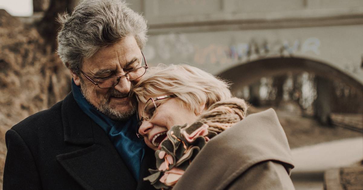 smiling older couple