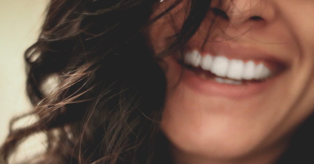 close up of a woman smiling
