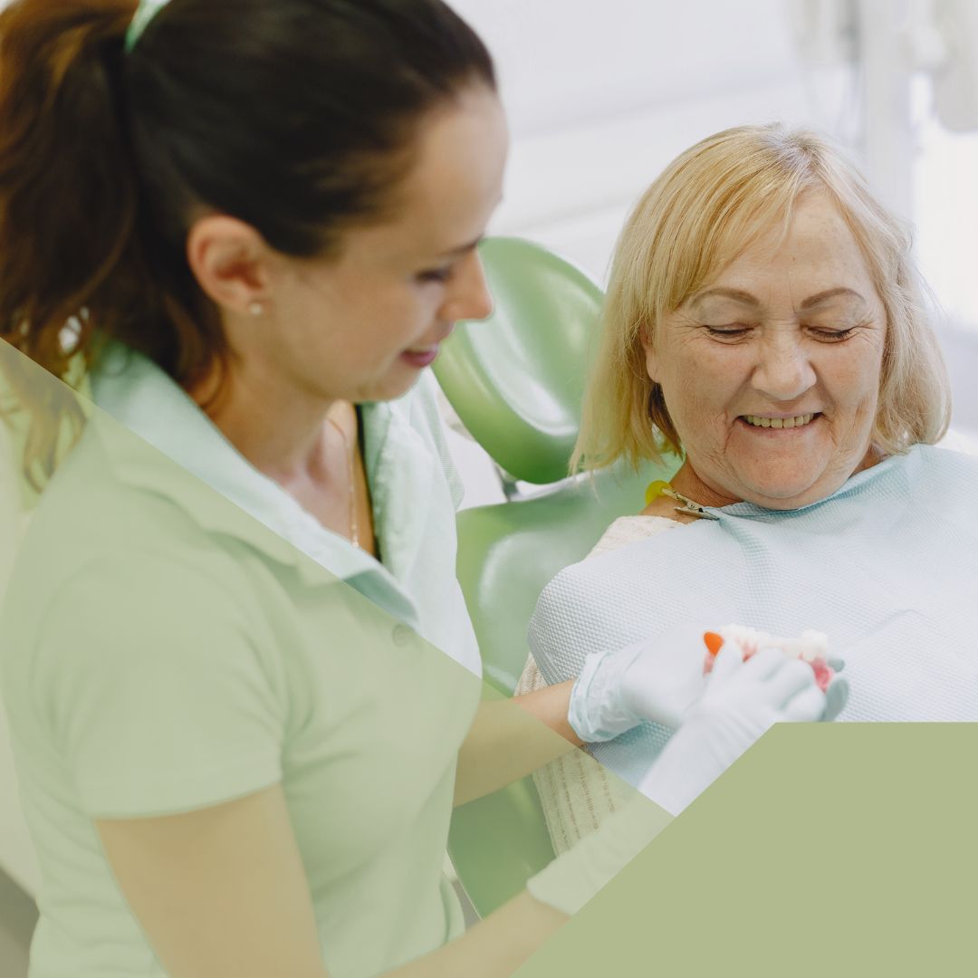 older woman at dentist