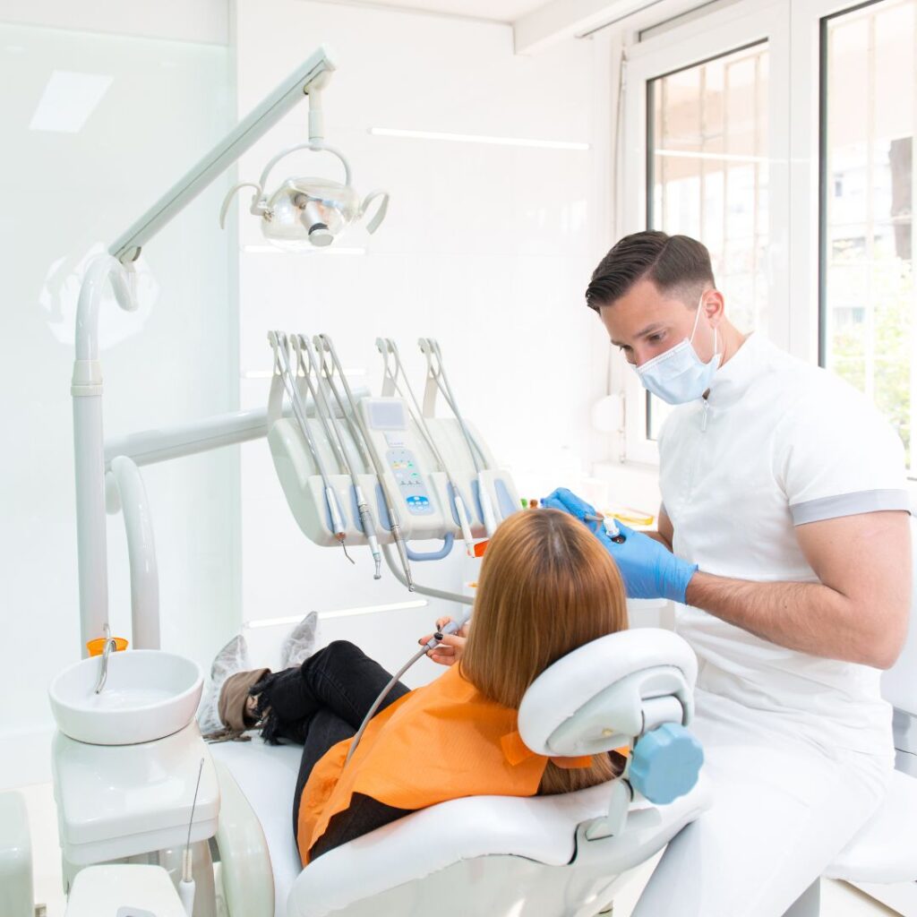 dentist talking to pateint