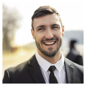 man smiling.