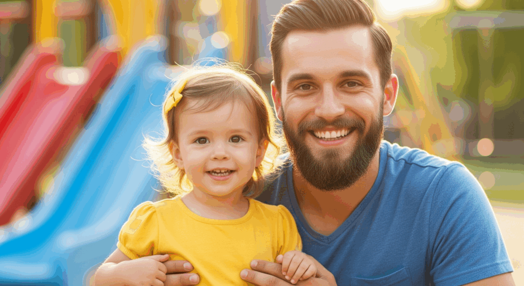 Father with a nice smile with child
