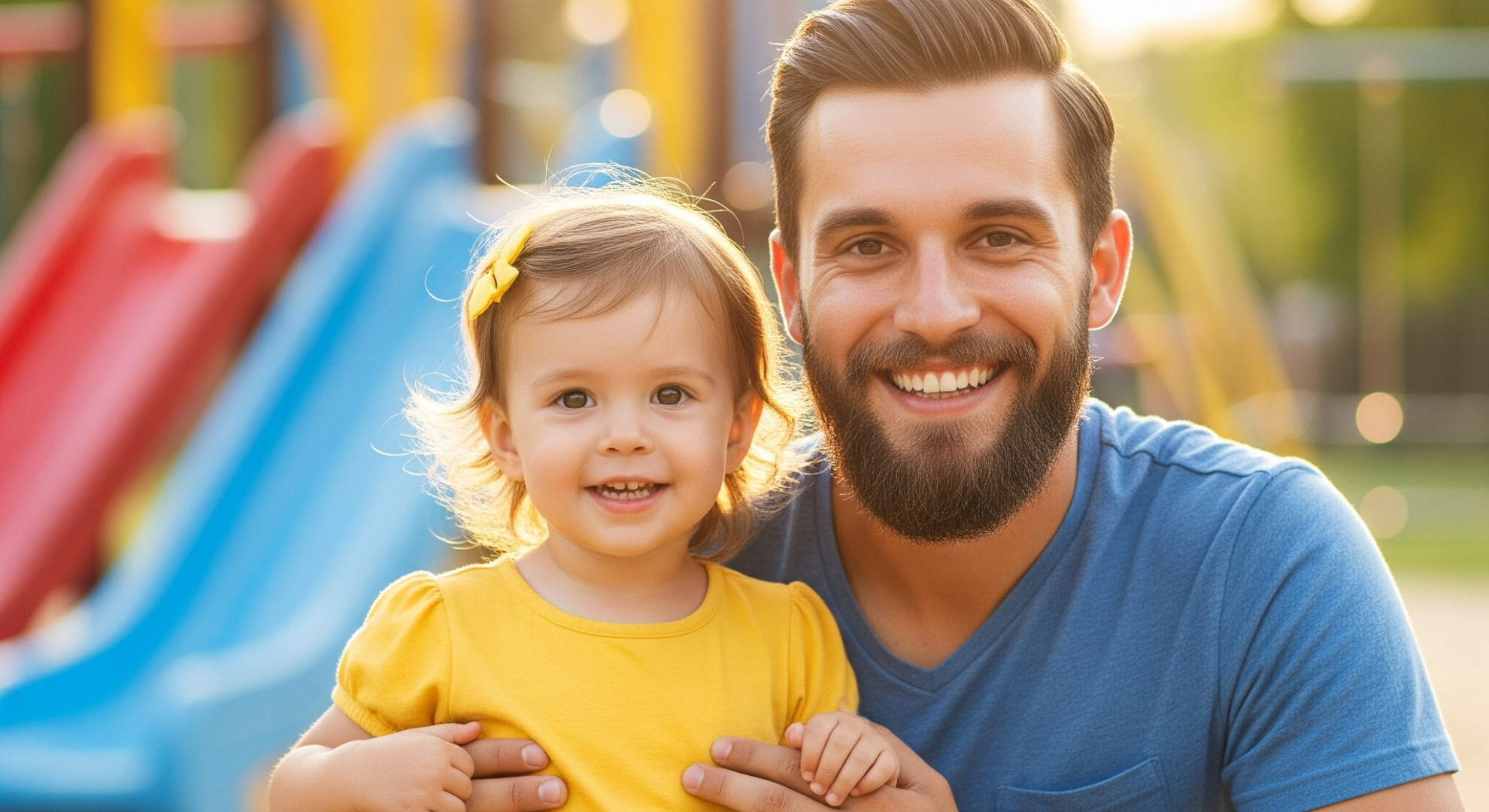 Father with a nice smile with child